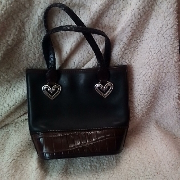 Brighton Handbags - Black Brighton Heart-Accent Mini Tote Bag